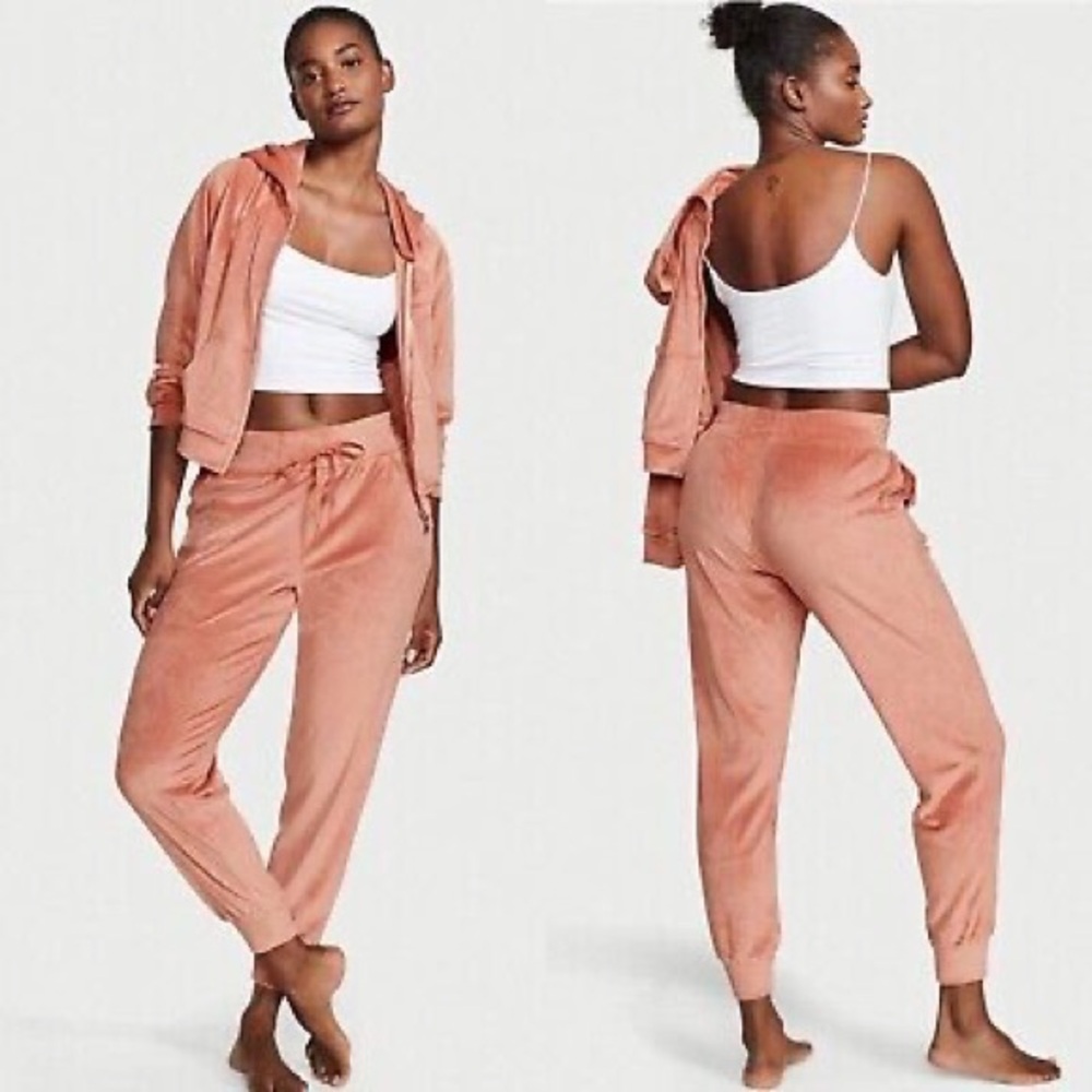 Victoria's Secret Peach Velour Relaxed Fit Track Suit
